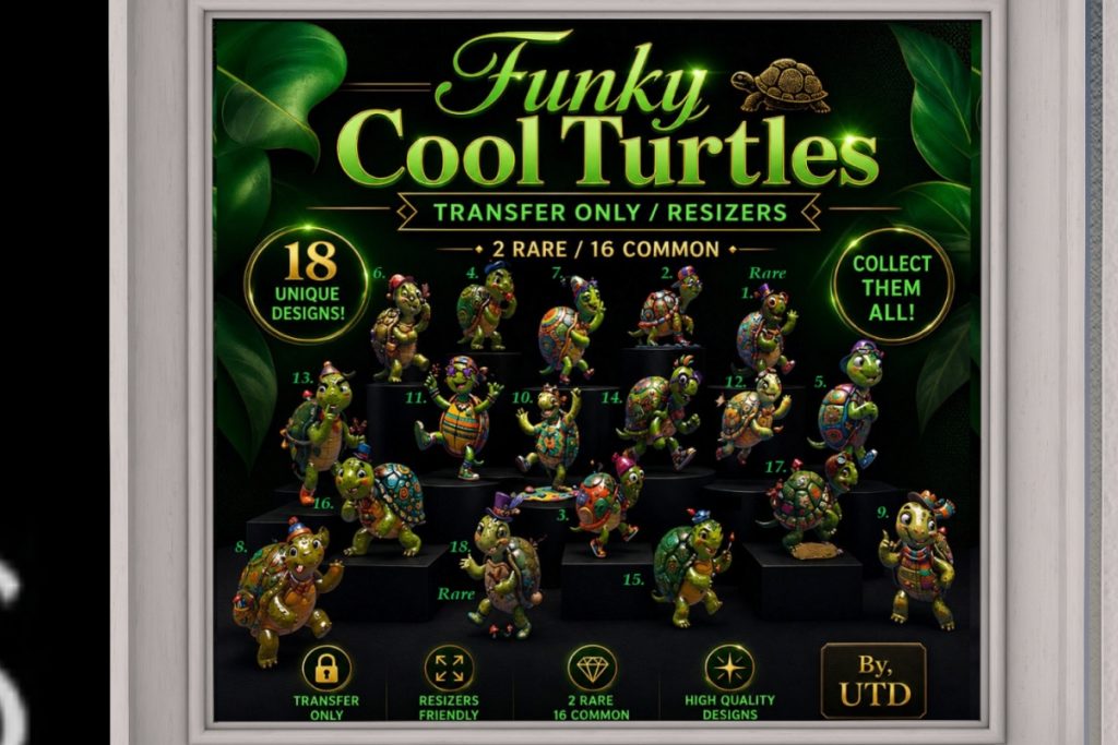 Funky Cool Turtles Gacha, L$65 per play/L$1495 FP