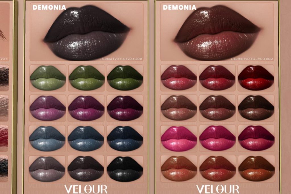 Demonia Lipstick - BOM/EvoX, L$290 each