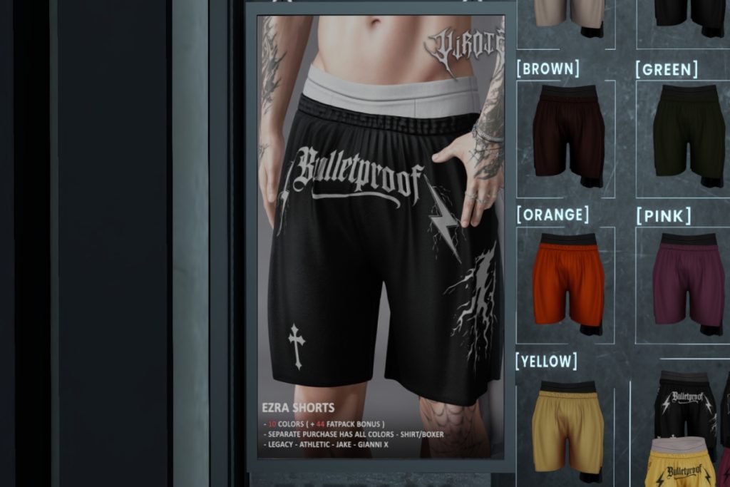 Ezra Shorts - GianniX/Jake/Legacy/+mod, L$389 each/L$899 FP