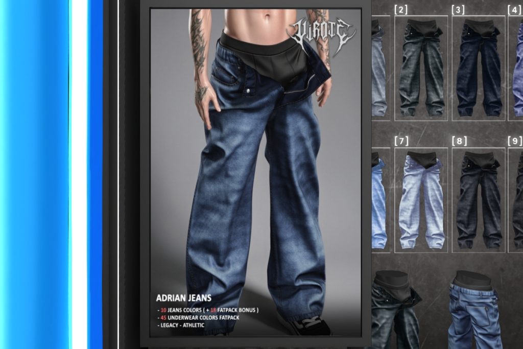 Adrian Jeans - Legacy/+mods, L$389 each/L$889 FP