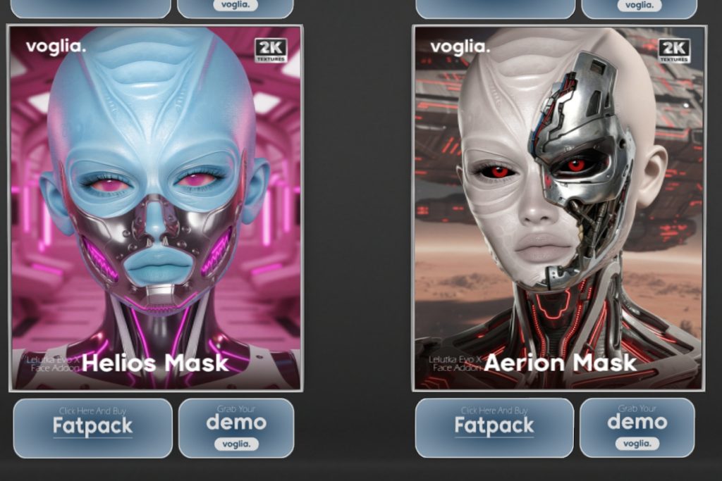 Helios Mask - EvoX, L$499 | Aerion Mask - EvoX, L$290
