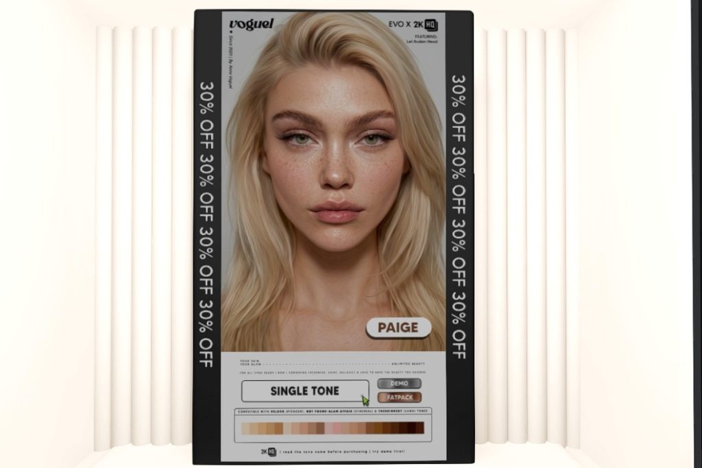 Paige Skin - EvoX/Glam Affair/Not Found/Velour, L$559 each/L$1399 FP