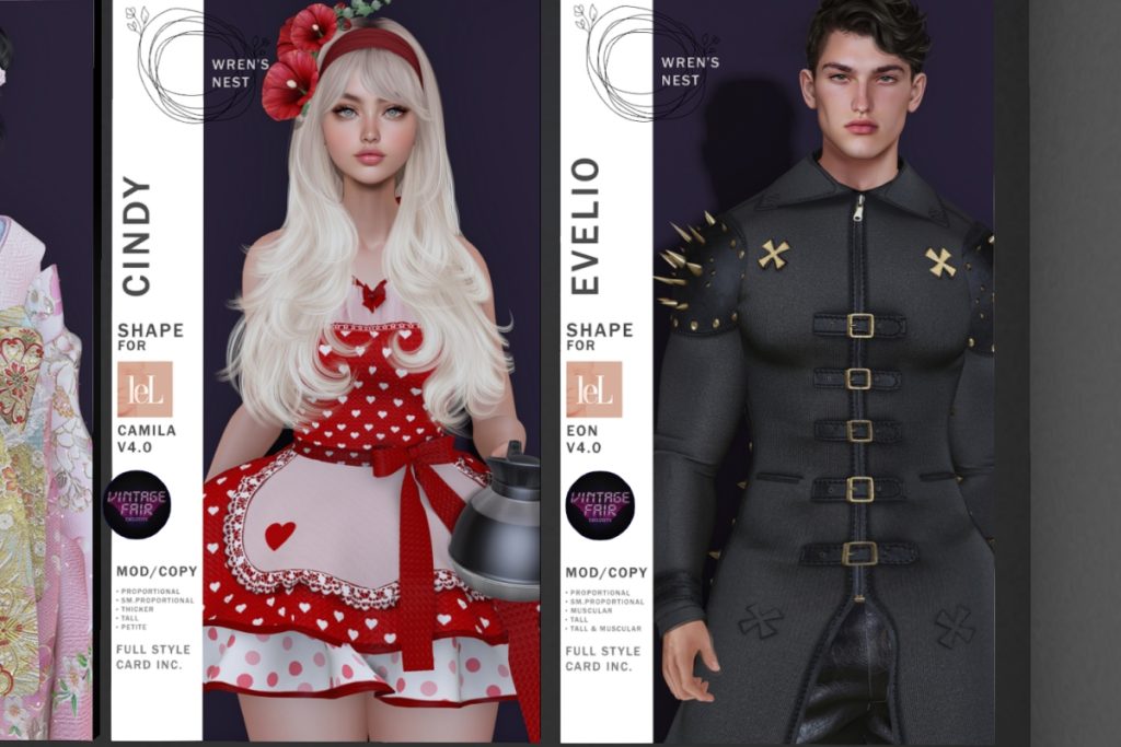 Cindy Shape - EvoX Camila, L$499 | Evelio Shape - EvoX Eon, L$499