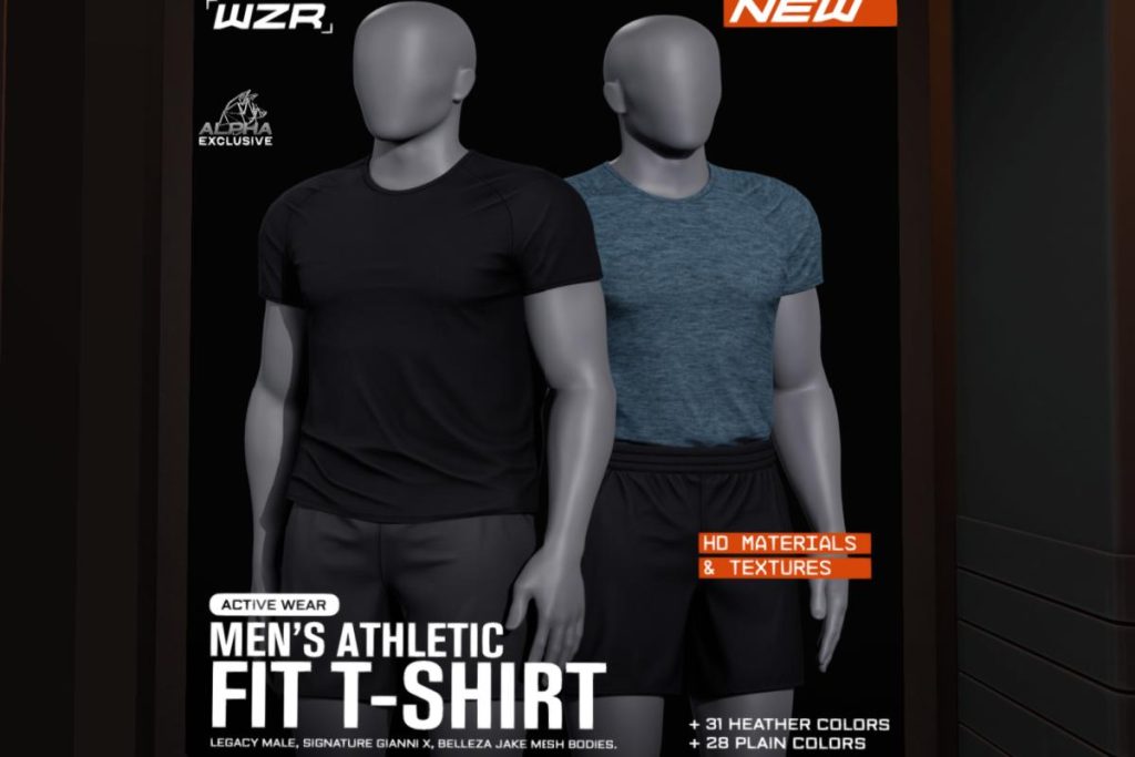 Mens Athletic Fit T Shirt - GianniX/Jake/Legacy, L$299 each/L$2199 FP