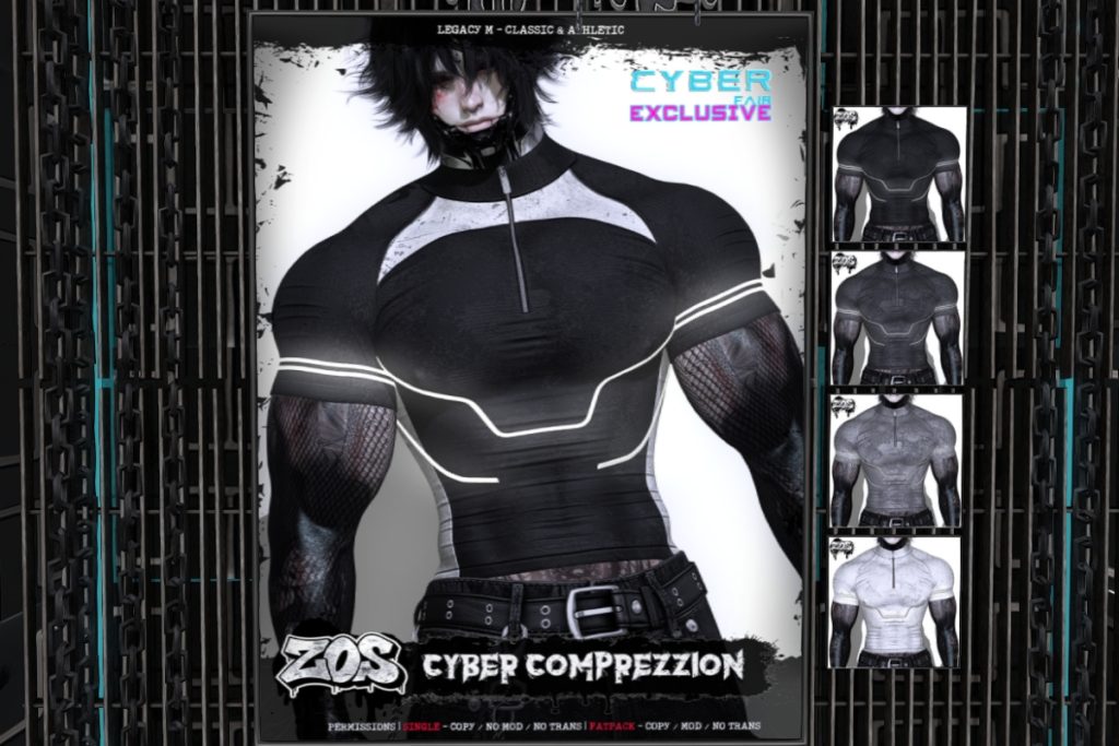 Cyber Compression Top - Legacy/+mods, L$320 each/L$1200 FP