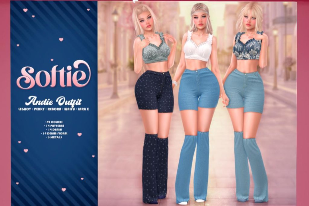 Andie Outfit - Legacy/MaitreyaX/Reborn/+mods, L$200 each/L$900 each FP