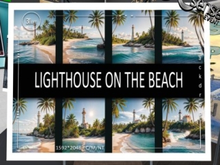 Lighthouse on the Beach Backdrop, L$199