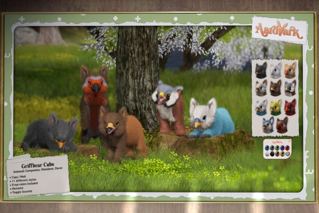 Griffbear Cubs, L$599 each/L$3499 FP