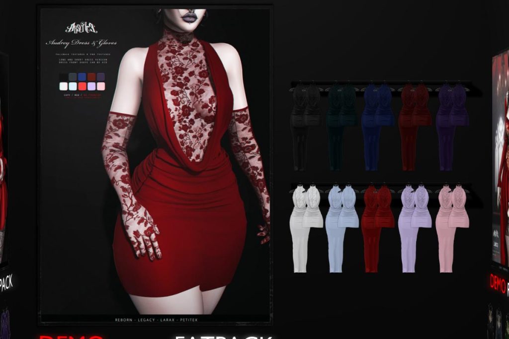 Audrey Dress - Legacy/MaitreyaX/Reborn/+mods, L$345 each/L$1725 FP