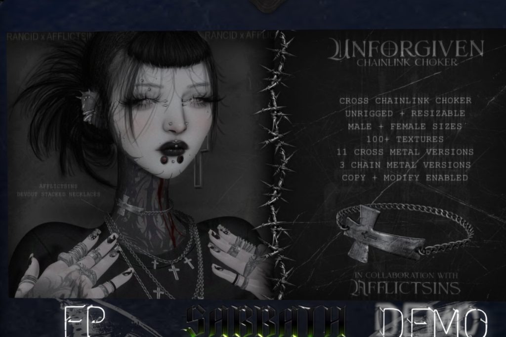 Unforgiven ChainLink Choker, L$300
