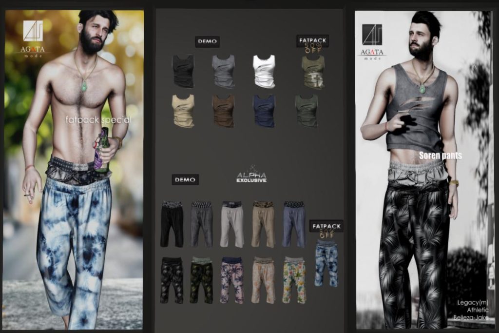 Soren Pants - Jake/Legacy/+mods, L$260 each/L$1300 FP