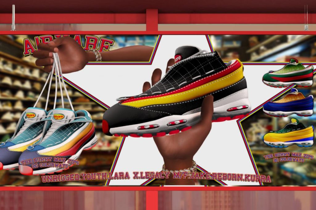 Bunny Max Zips Sneakers - Inithium/Jake/Legacy F+M/MaitreyaX/Reborn/Youth, L$199 each