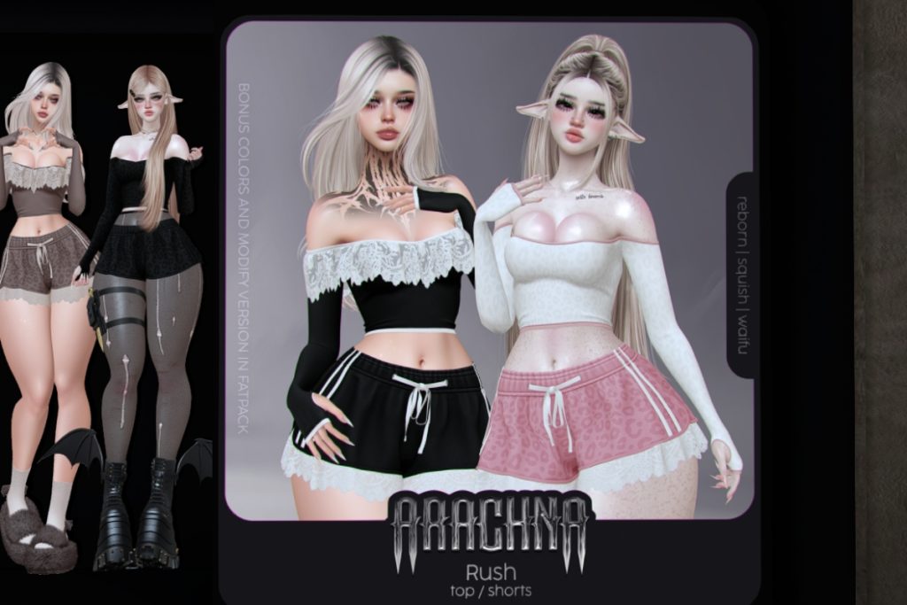 Rush Top and Shorts - Reborn/+mods, L$259-L$299 each/L$999 each FP