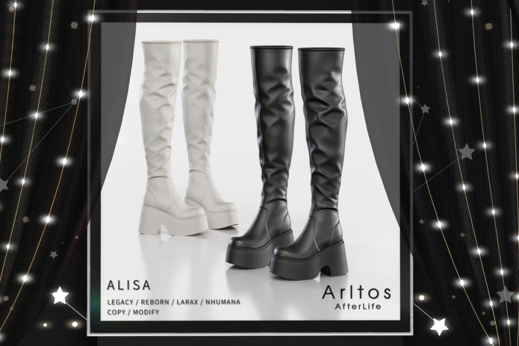 Alisa Boots - Legacy/MaitreyaX/Nhumana/Reborn, L$199 each/L$479 FP