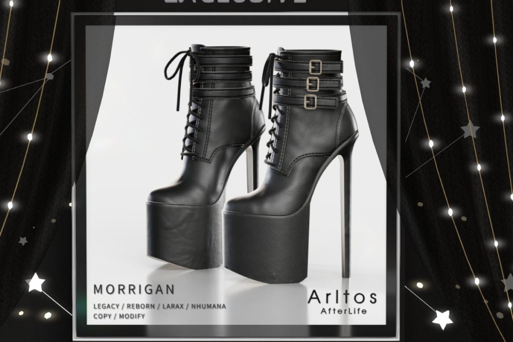 Morrigan Boots - Legacy/MaitreyaX/Nhumana/Reborn/+mods, L$199 each/L$479 FP