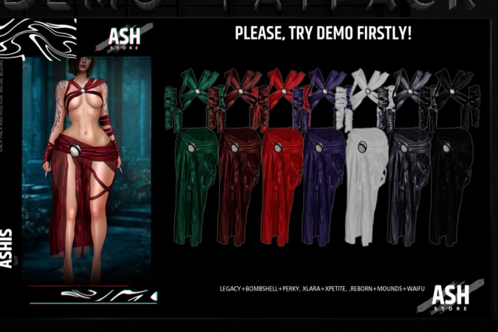 Ashis Suit - Legacy/MaitreyaX/Reborn/+mods, L$269 each/L$999 FP