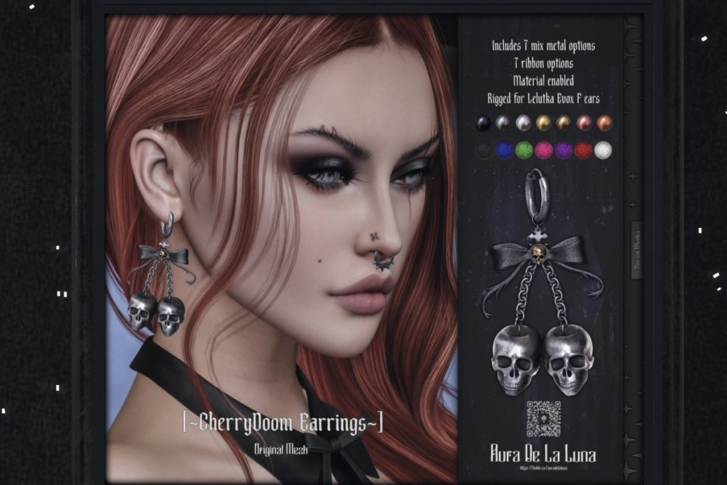 Cherry Doom Earring, L$350