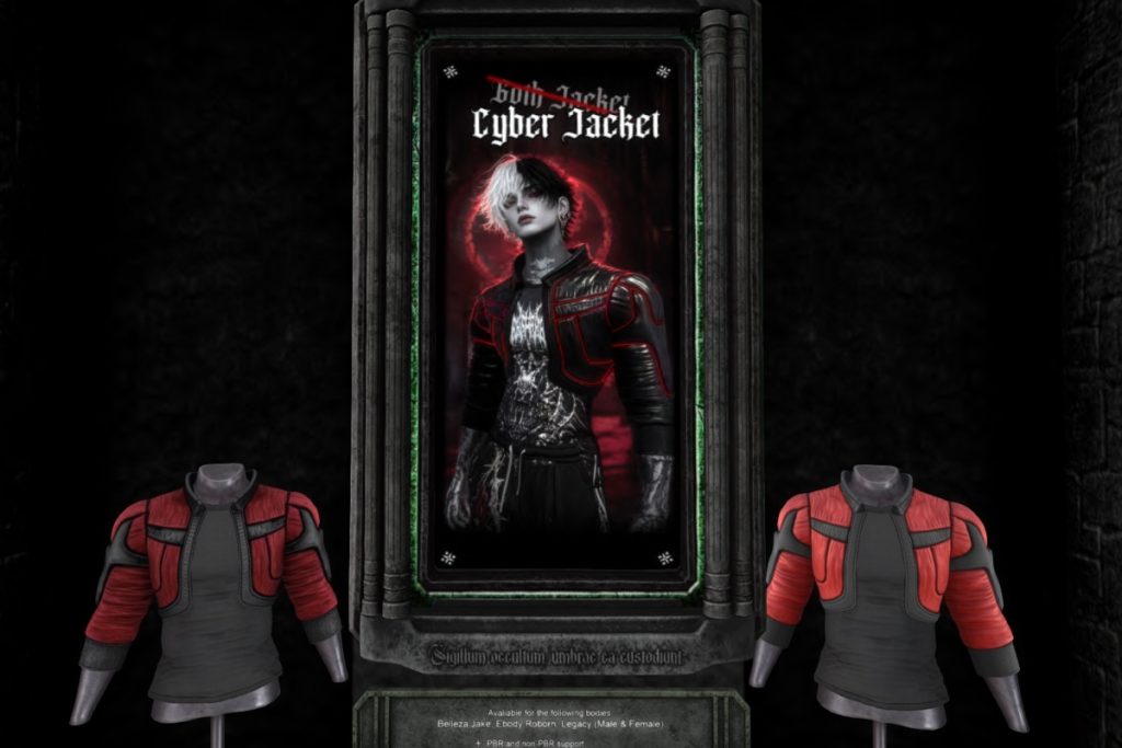 Cyber Jacket - Jake/LegacyF+M/Reborn, L$299 each/L$699 each FP/L$1049 MP