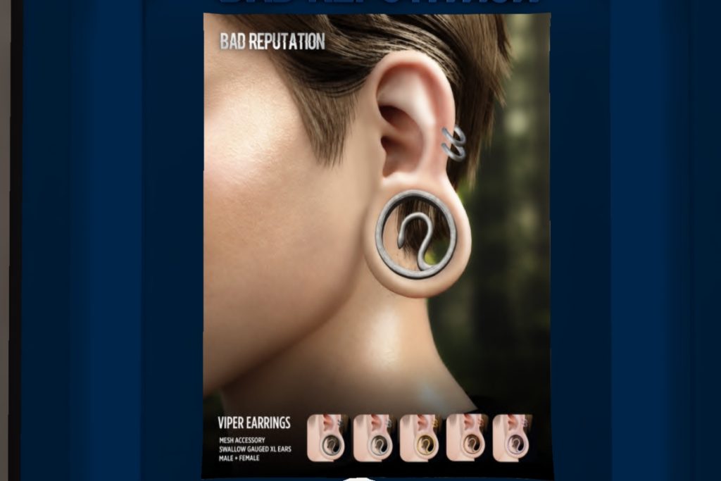 Viper Earrings - Swallow XL Gauge Ears, L$200