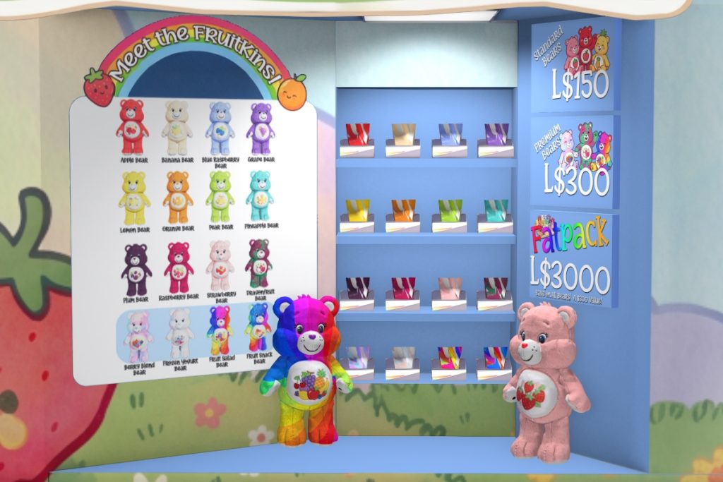 Fruitkins Bears, L$150-L$300 each/L$3000 FP