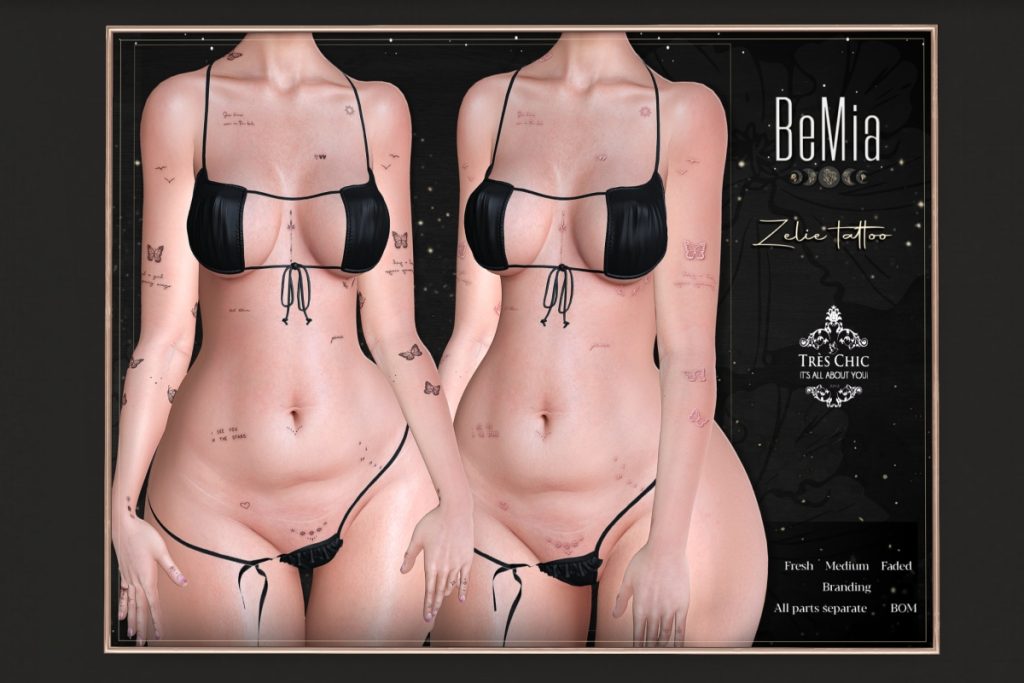 Zelie Tattoo - BOM, L$210 FP