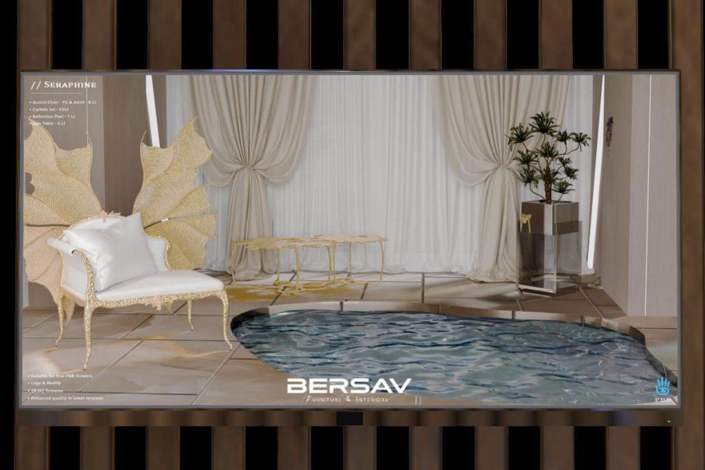 Seraphine Decor, L$299-L$899 each/L$1799 FP
