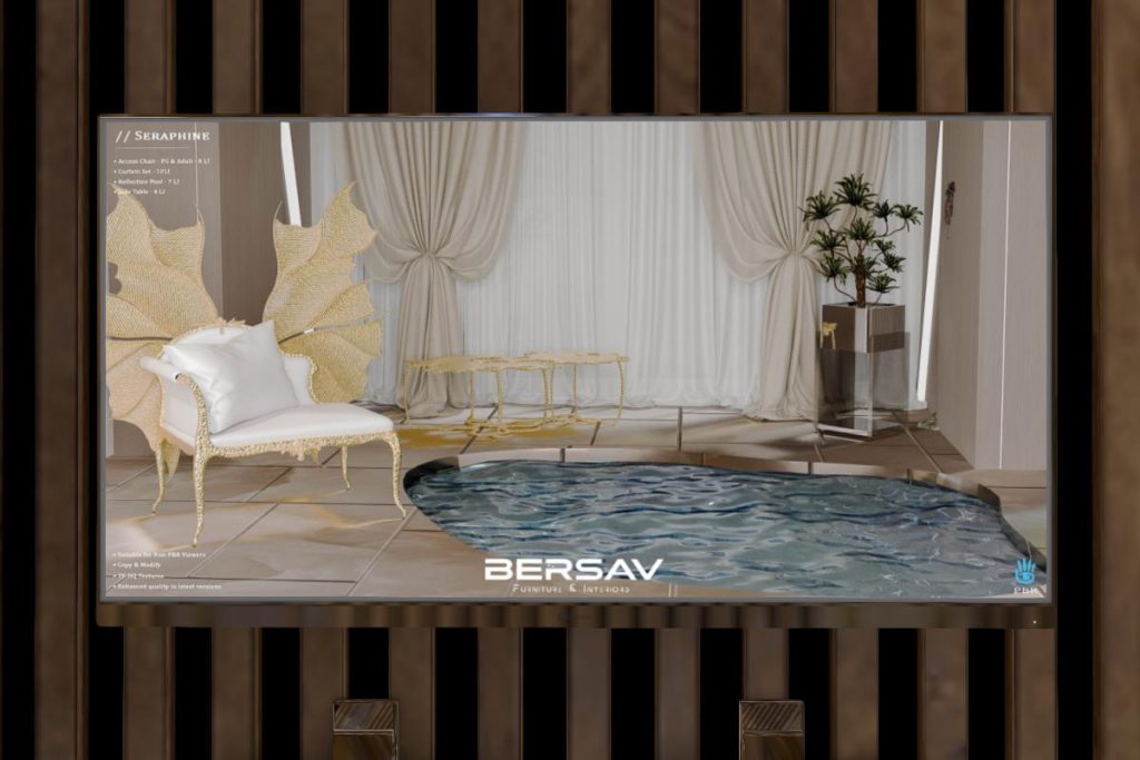 Seraphine Decor, L$399-L$899 each/L$1799 FP