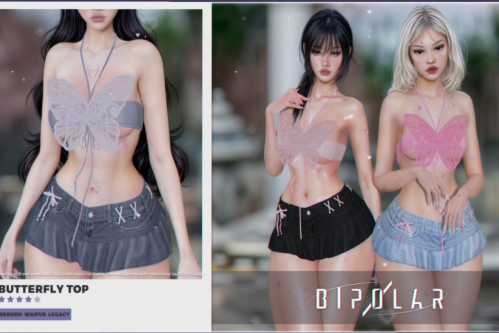 Butterfly Top - Legacy/Reborn/+mods, L$388 each/L$1388 FP