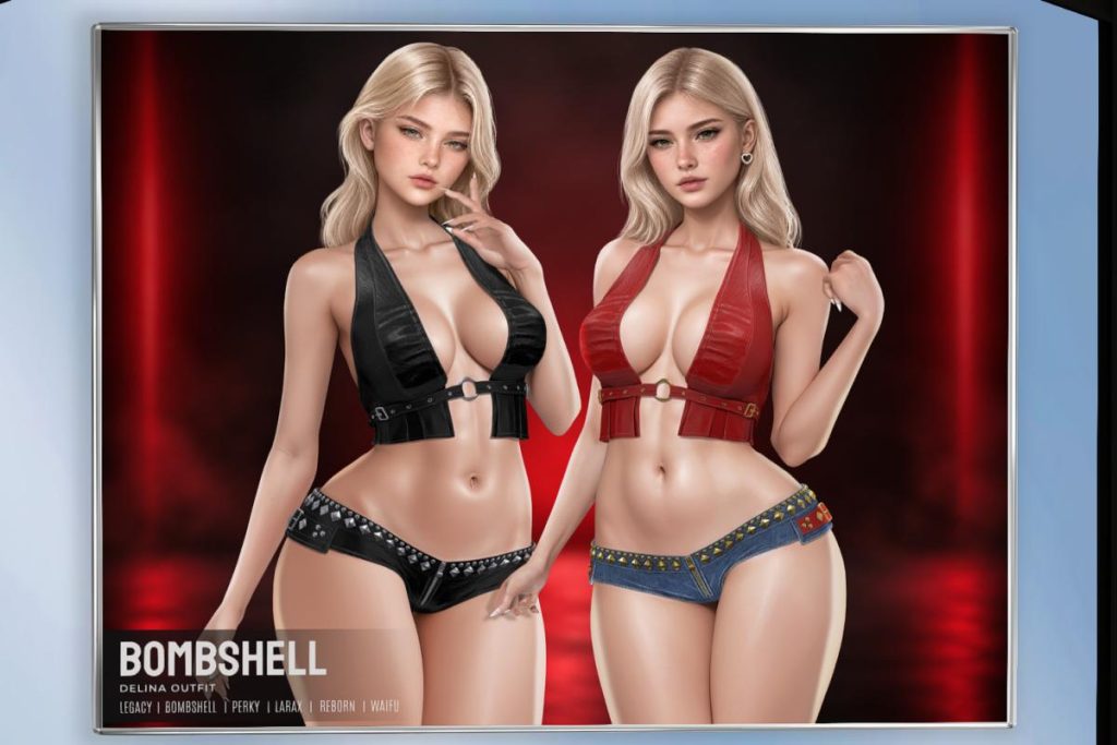 Delina Top &amp; Shorts - Legacy/MaitreyaX/Reborn/+mods, L$210-L$250 each/L$1210-L$1250 each FP/L$19990 MP