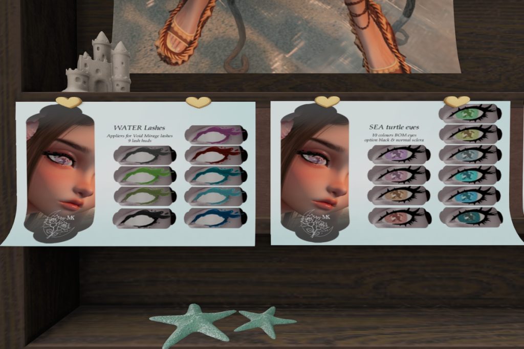Water Lashes - Void Mirage, L$200 | Sea Turtle Eyes - BOM, L$200