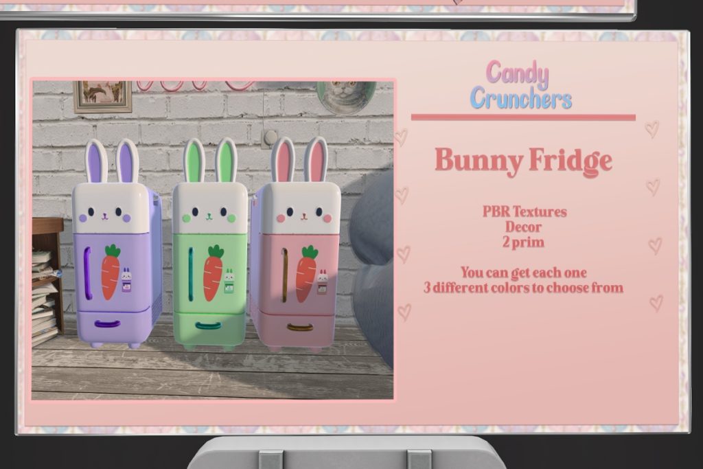 Bunny Fridge, L$100 each/L$250 FP