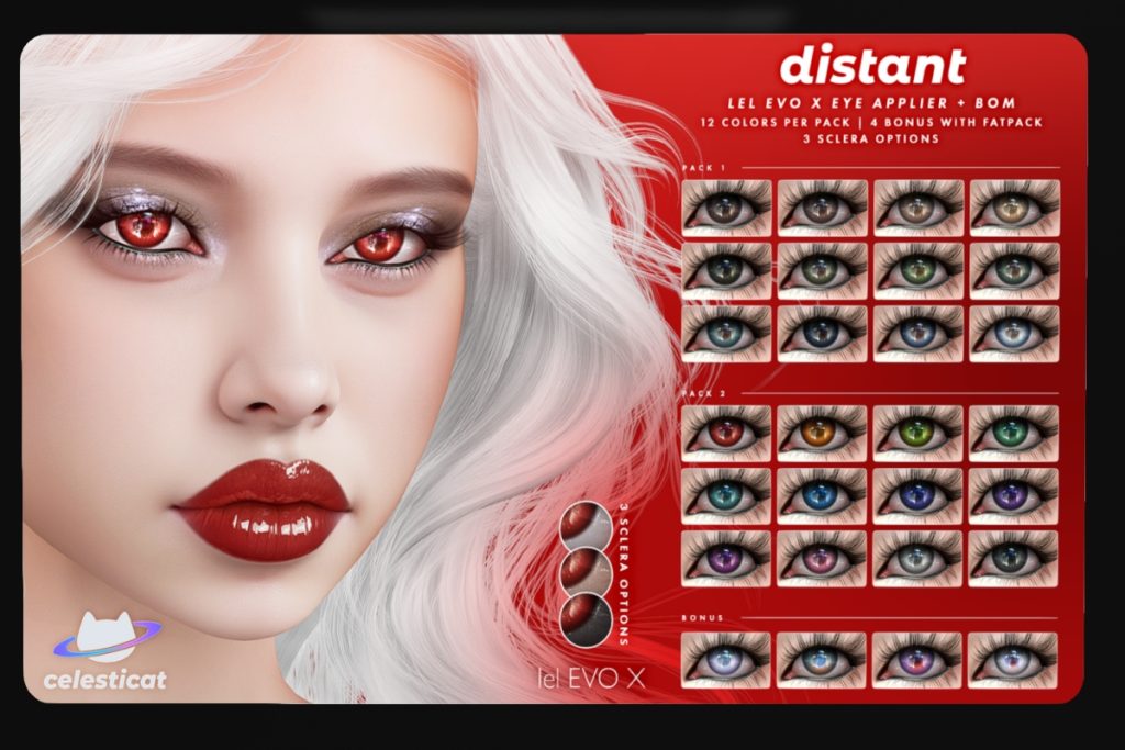 Distant Eyes - BOM/EvoX, L$499 each/L$899 FP