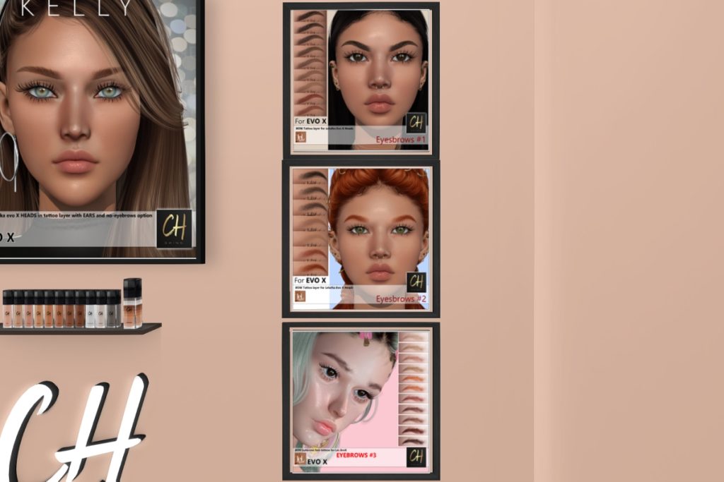 Eyebrows #1 - EvoX, L$199 | Eyebrows #2 - EvoX, L$199 | Eyebrows #3 - EvoX, L$149