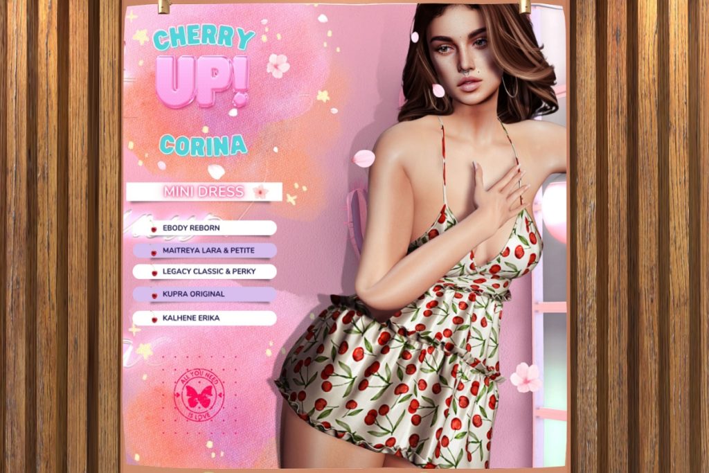 Corina Mini Dress - Erika/Inithium/Legacy/Maitreya/Reborn/+mods, L$199 each/L$999 FP