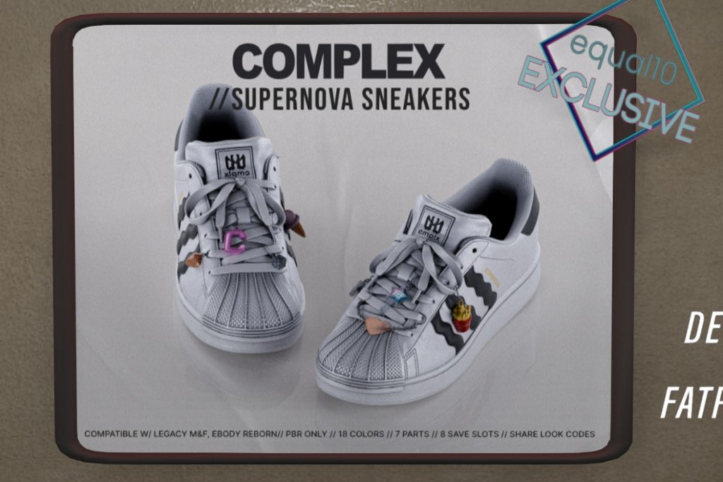 Supernova Sneakers - Legacy F+M/Reborn, L$329 each/L$1299 FP | Supernova Charms, L$199