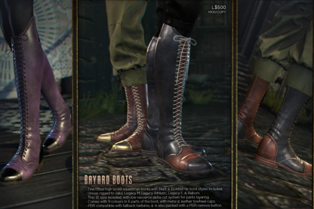 Bayaro Boots - Legacy F+M/Reborn/+mods, L$500