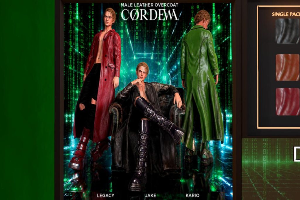 Male Leather Overcoat - Jake/Kario/Legacy, L$350 each/L$1350 FP