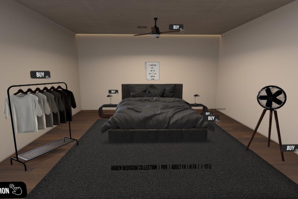 Arden Bedroom Collection, L$199-L$1499 each/L$2999 FP