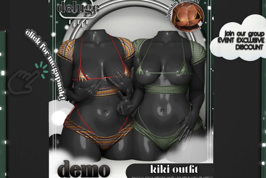 Kiki Outfit - Inithium/Legacy/MaitreyaX/Reborn/Yentements/+mods, L$275 each/L$1575 each FP/L$3575 MP