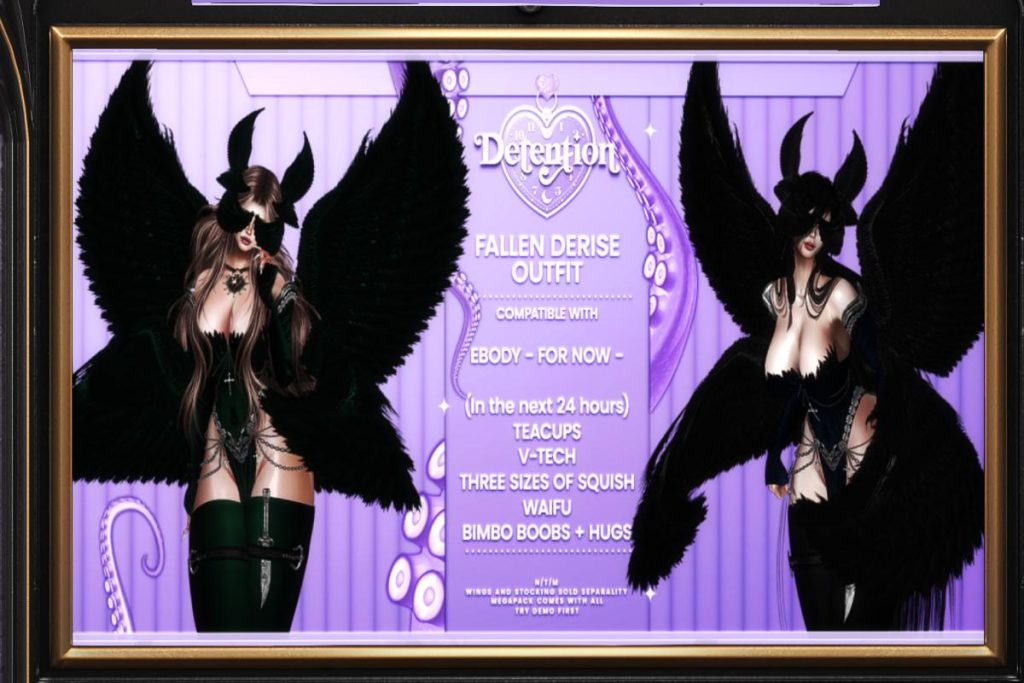Fallen Desire - Reborn, L$350 each/L$999-L$1250 each FP/L$2000 MP