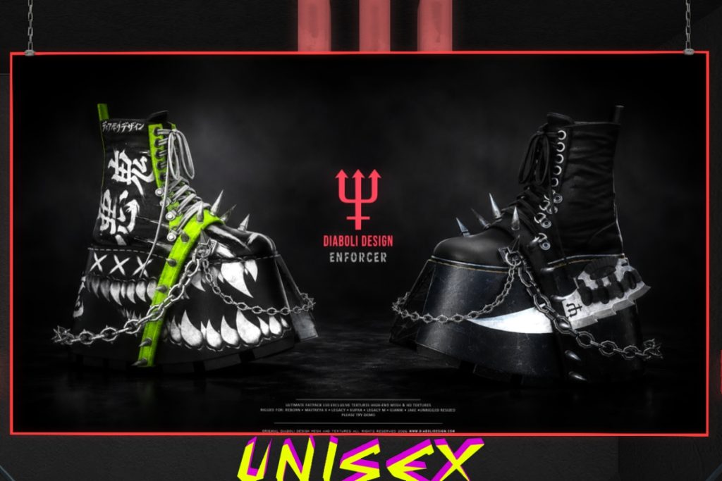 Enforcer Boots - Gianni/Inithium/Jake/Legacy F+M/MaitreyaX/Reborn/Unrigged, L$999