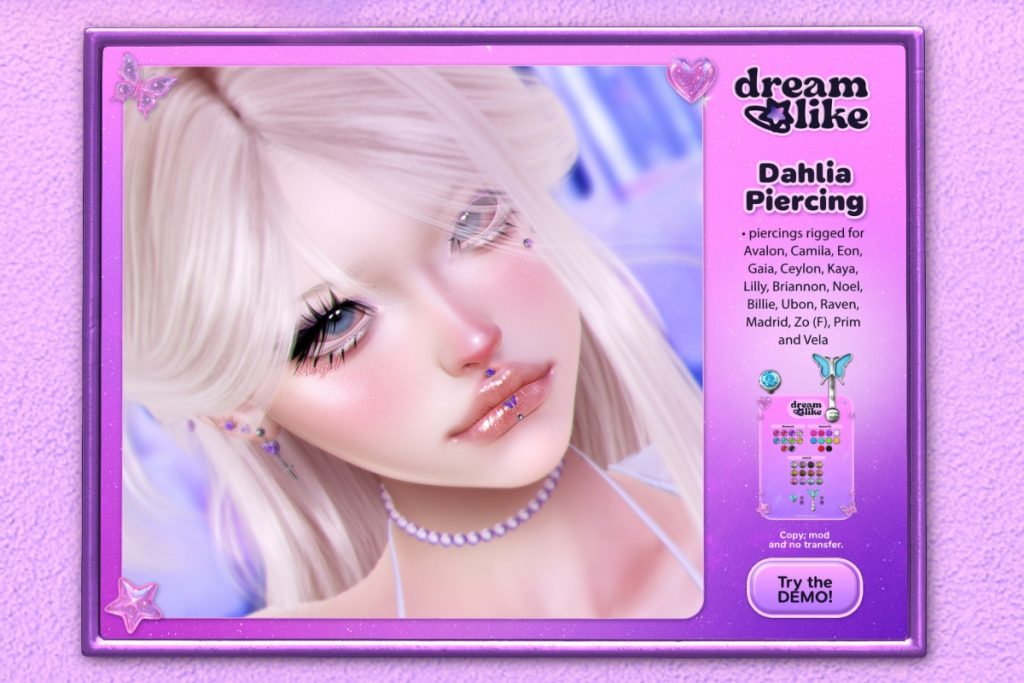 Dahlia Piercing - see ad for fits, L$329 FP