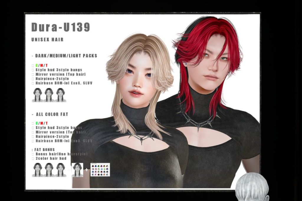 U139 Hair, L$390 each/L$790 FP