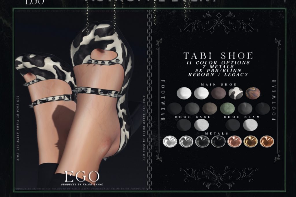 Tabi Shoes - Legacy/Reborn, L$350 each/L$999 FP