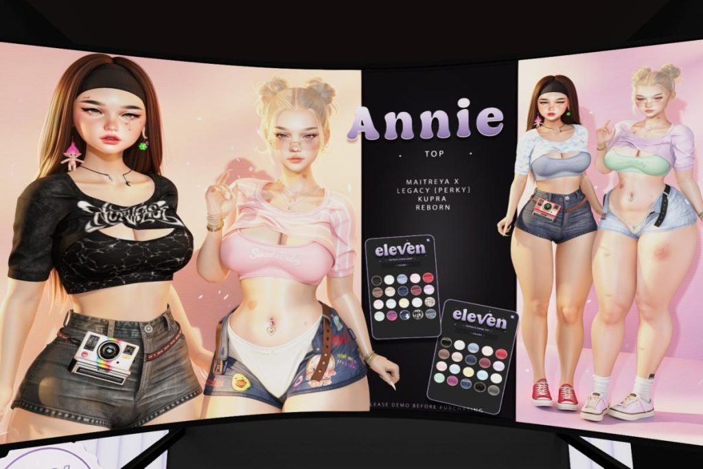 Annie Top - Inithium/Legacy/MaitreyaX/Reborn/+mods, L$210 each/L$1099 FP