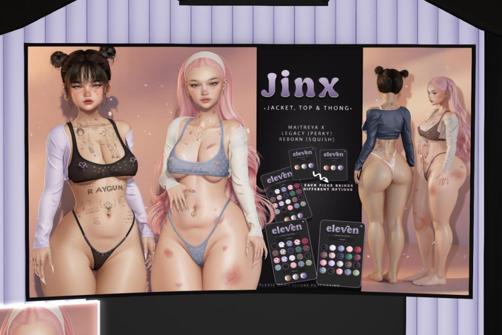 Jinx Jacket, Top, &amp; Thong - Legacy/MaitreyaX/Reborn/+mods, L$229 each/L$1199 each FP