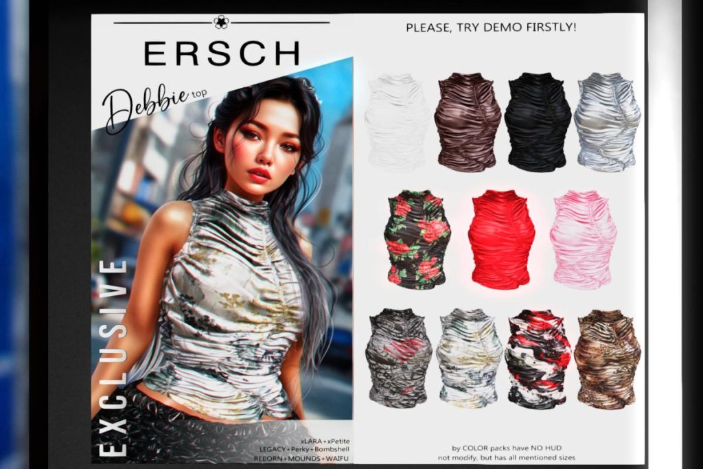Debbie Top - Legacy/MaitreyaX/Reborn/+mods, L$249 each/L$999 FP