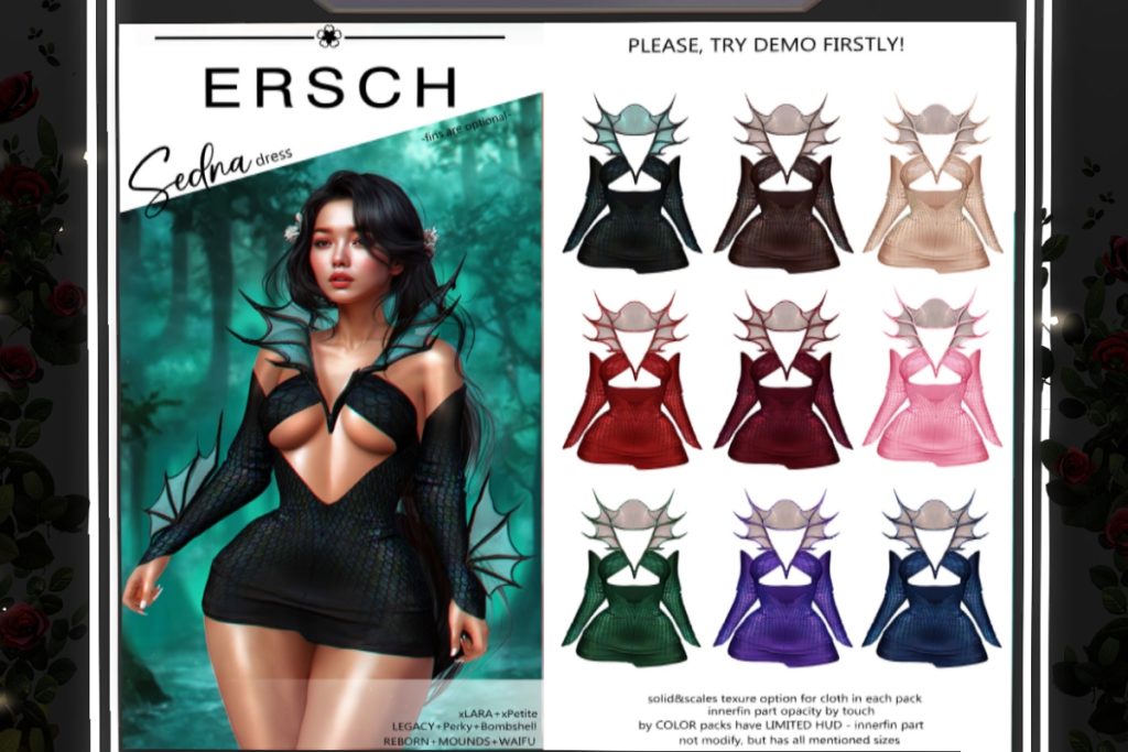 Sedna Dress - Legacy/MaitreyaX/Reborn/+mods, L$249 each/L$999 FP