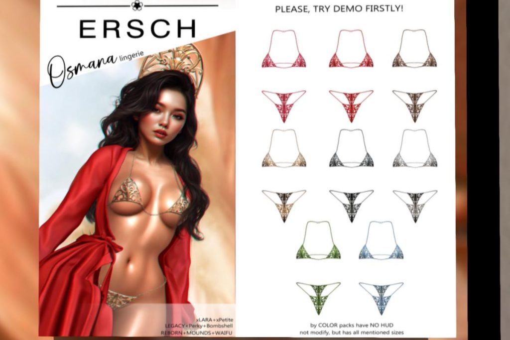 Osmara Lingerie - Legacy/MaitreyaX/Reborn/+mods, L$188 each/L$888 FP