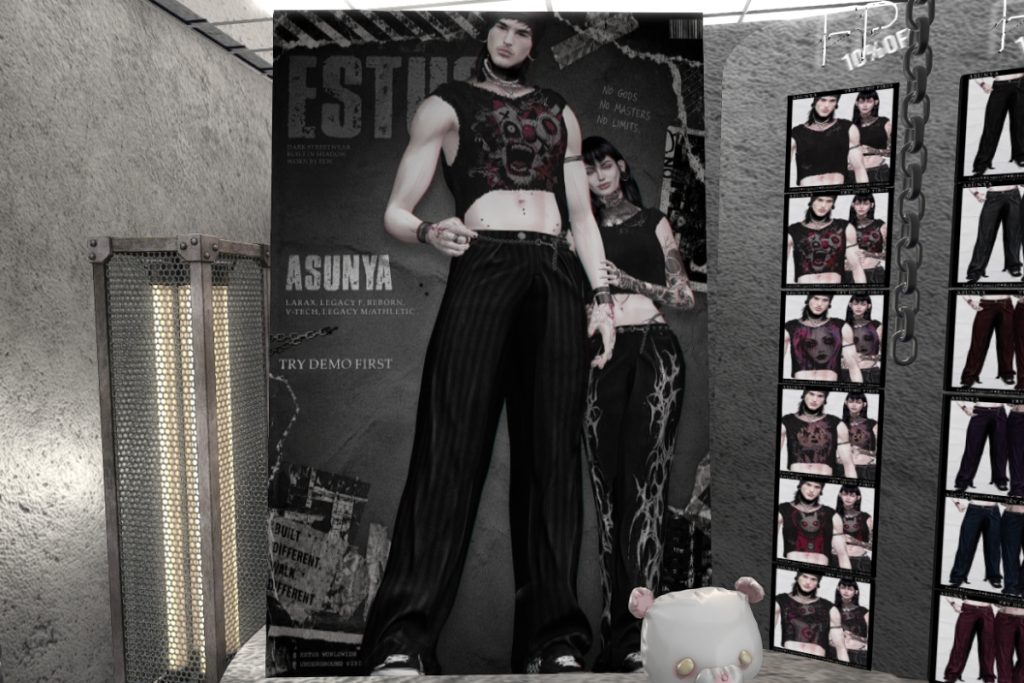 Asunya Top and Trousers - Legacy F+M/MaitreyaX/Reborn/+mods, L$299 each/L$799 each FP